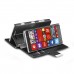 Nokia Lumia 830 - PU Leather Flip Stand Protective Phone Cover Case Wallet - Black